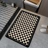Ins Wind Checkerboard Ванная Абсорбирующий Коврик Дверь Ванной Износостойкий Противоскользящий Коврик Для Ног Ванная Диатомовая Грязь Коврик