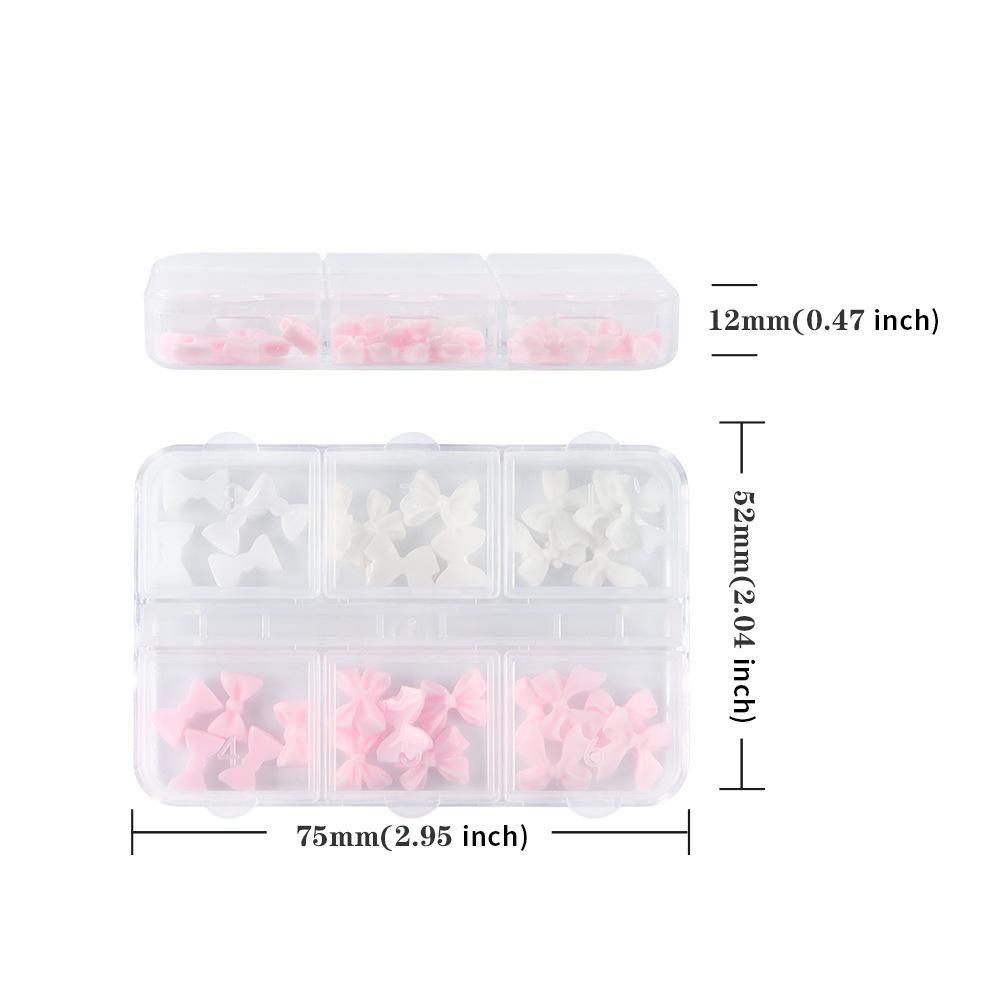 6-сетчатая коробка, лента, бант, аксессуары для ногтей, аксессуары для банта из смолы, товары для ногтей «сделай сам»