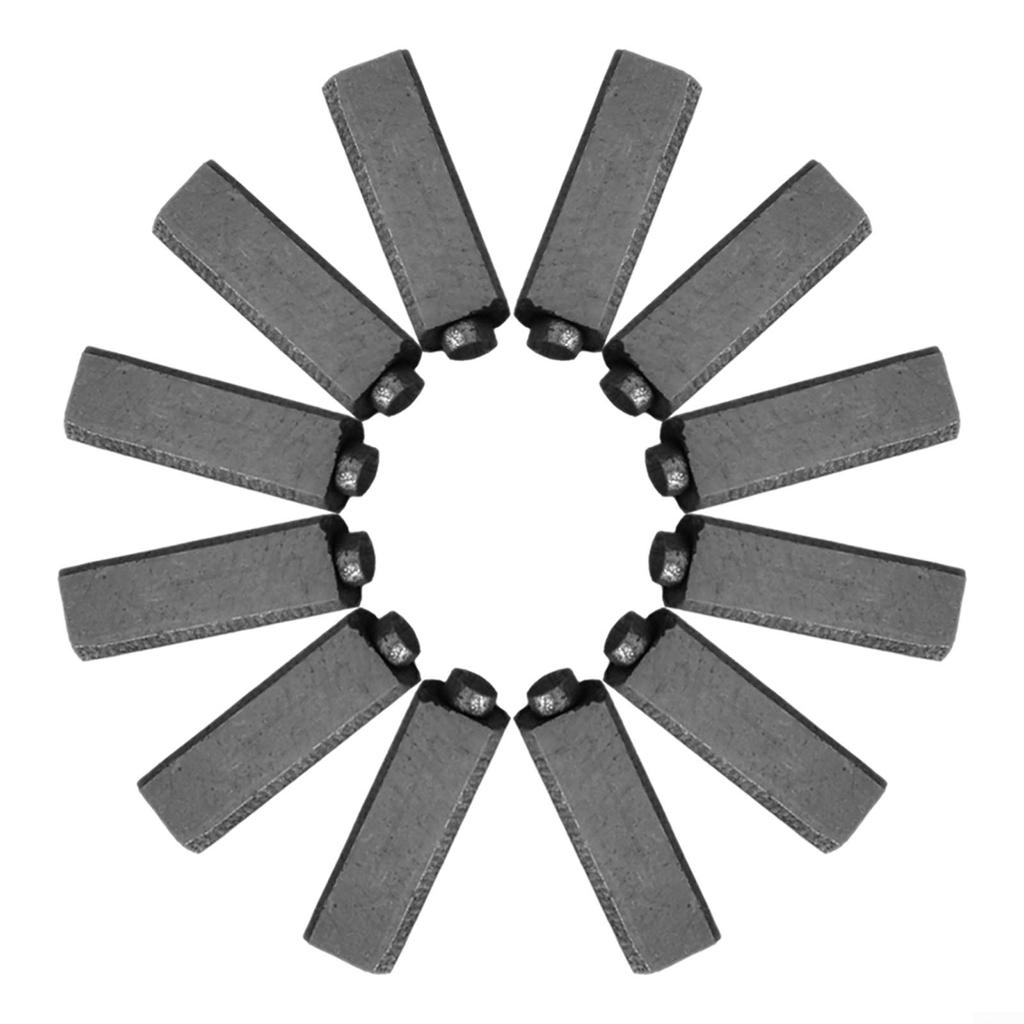 12шт Угольные щетки Садовый инвентарь 4x5,5x17мм Черный