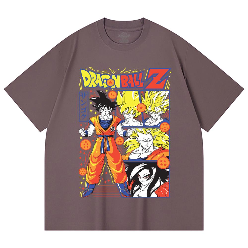 230 г/м² 100% хлопок Dragon Ball V56 Принт Goku Унисекс Тяжелая хлопковая футболка