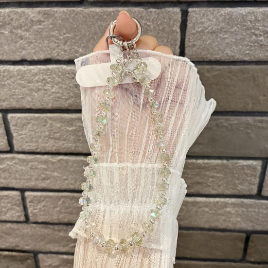 Ремешок для телефона из искусственного хрусталя со съемной цепочкой Гламурный шнурок для телефона и шарм для кошелька Регулируемая цепочка на запястье Модный кулон Аксессуар для сумки