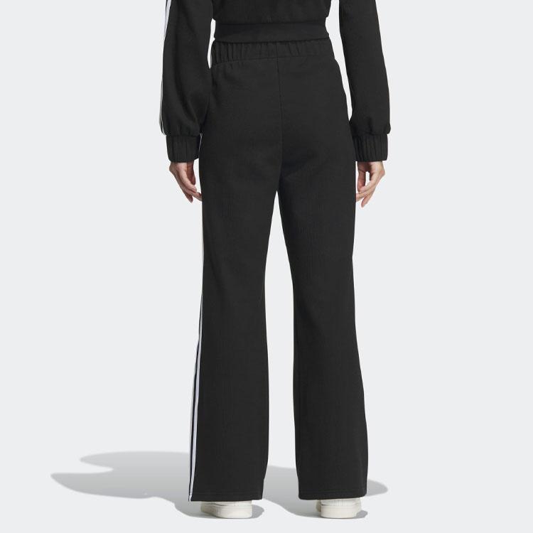 Adidas Расклешенные брюки Originals Clover с вышивкой логотипа и женскими брюками с принтом в три полоски, черные IP3000