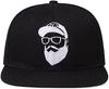 Sproutsy Men's Bearded Cotton Cap, Hip Hop, Skater Style, Stylish Flat/Straight Cap (Black)