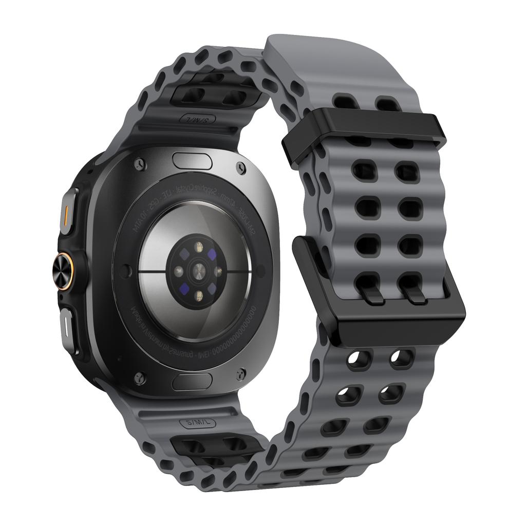 Двухцветный спортивный силиконовый ремешок для Samsung Galaxy Watch Ultra Морской ремешок-браслет для GalaxyWatch Ultra 47 мм Ремешок для часов