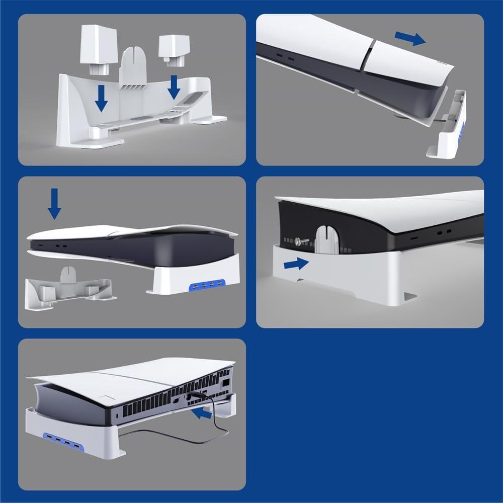 Подставка для консоли Sony PS5 Slim с 4 портами USB2.0, держатель подставки для игровой консоли, подставка для хранения игровых приставок