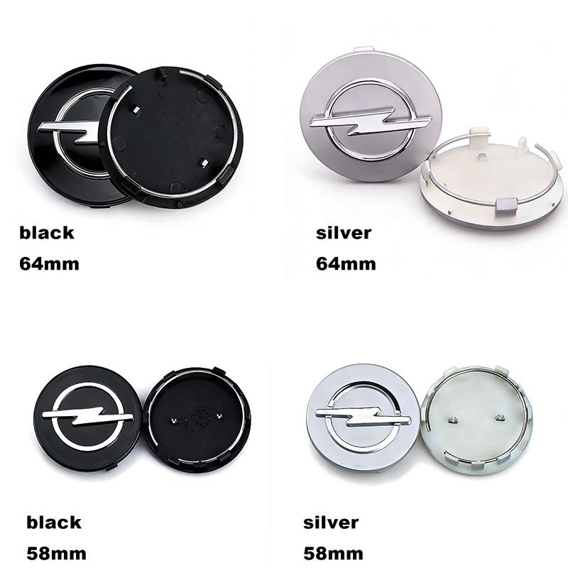 4pc 54/58/64mm Car wheel hub cover, wheel center hub cover badge For Opel Astra H G J Insignia Mokka Zafira Corsa Vectra C D