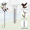 Rust Proof Rainfall Indicator Rain Gauge Outdoor Metal with Stake 7 Inch Tube Weather Resistant Plastic Measuring Gauge Decorative Branch