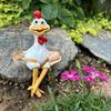 Курица орнамент смола ручная роспись сидящая статуя цыпленка украшение забора фигурка цыпленка для дома сад лестница ферма патио