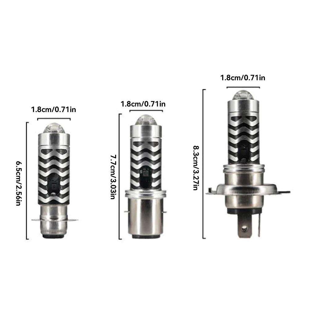 1PC Motorcycle Headlight LED H4 H6 BA20D P15D H4 Hi/Low Dual Colors Headlight Lens Bulb Motor Driving Lights DRL Front Lamp