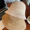 Соломенная кепка ручной работы, летняя шляпа-панама с козырьком, корейская пляжная шляпа от солнца для девочек