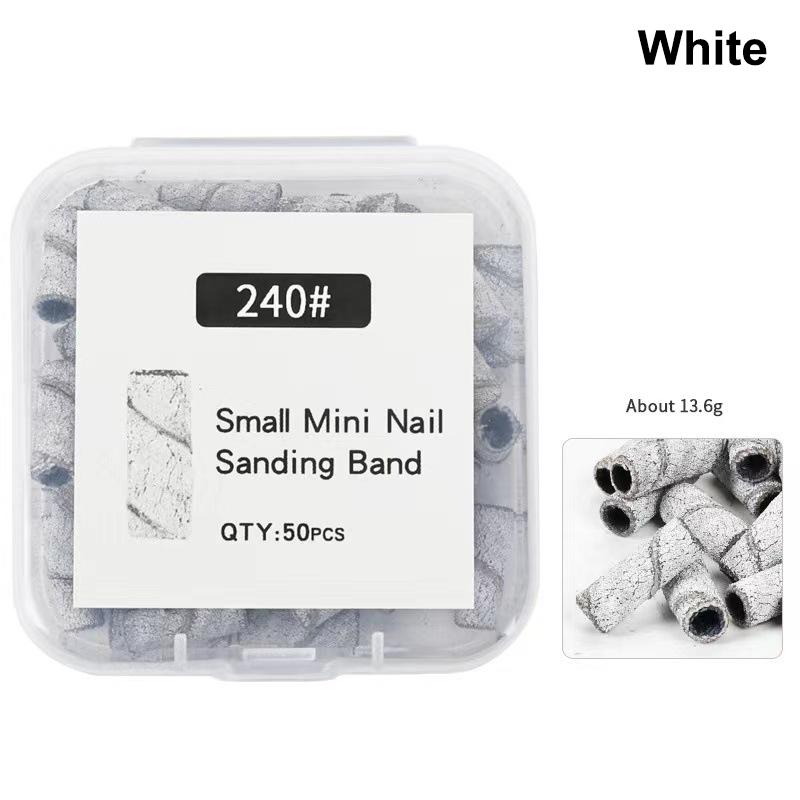 Versatile 3mm Nail Drill Bits 50 Pcs Set Effective Sanding Bands for Gel Acrylic Polish Treatment