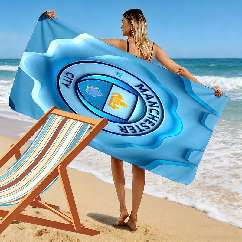 Пляжное полотенце MCFC с принтом 'Passion', Большое, Мягкое, Быстросохнущее, для Пляжа, Кемпинга, Плавания