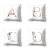 Polyester Pillowcase Home Pink Floral Decorative Print Pillowcase 26 English Letter Cushion Cover