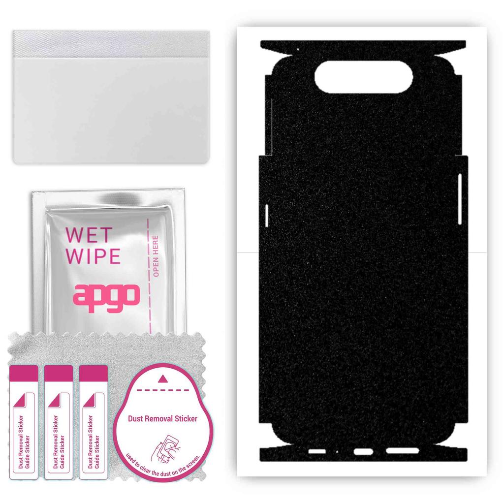apgo Protective Skin Sticker for the Back+sides Compatible with Samsung Galaxy A80, Full Wrap Film, Foil, Vinyl - Pattern Matte Black