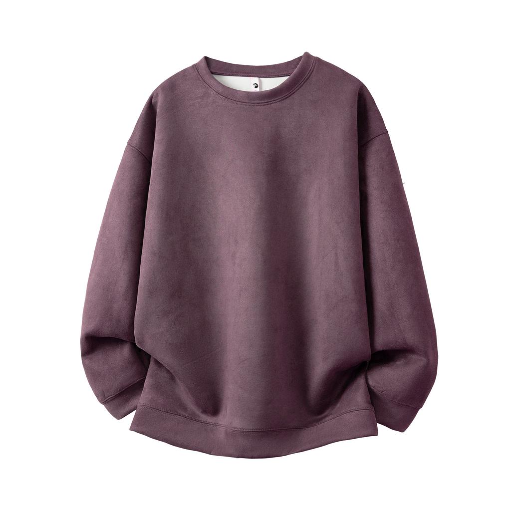 Осенняя мужская однотонная замшевая куртка-свитер с круглым вырезом, мужской повседневный свитер свободного кроя