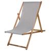 Transat de Jardin pliant en bois de plage - SPRINGOS - Gris - Naturel - 1 человек