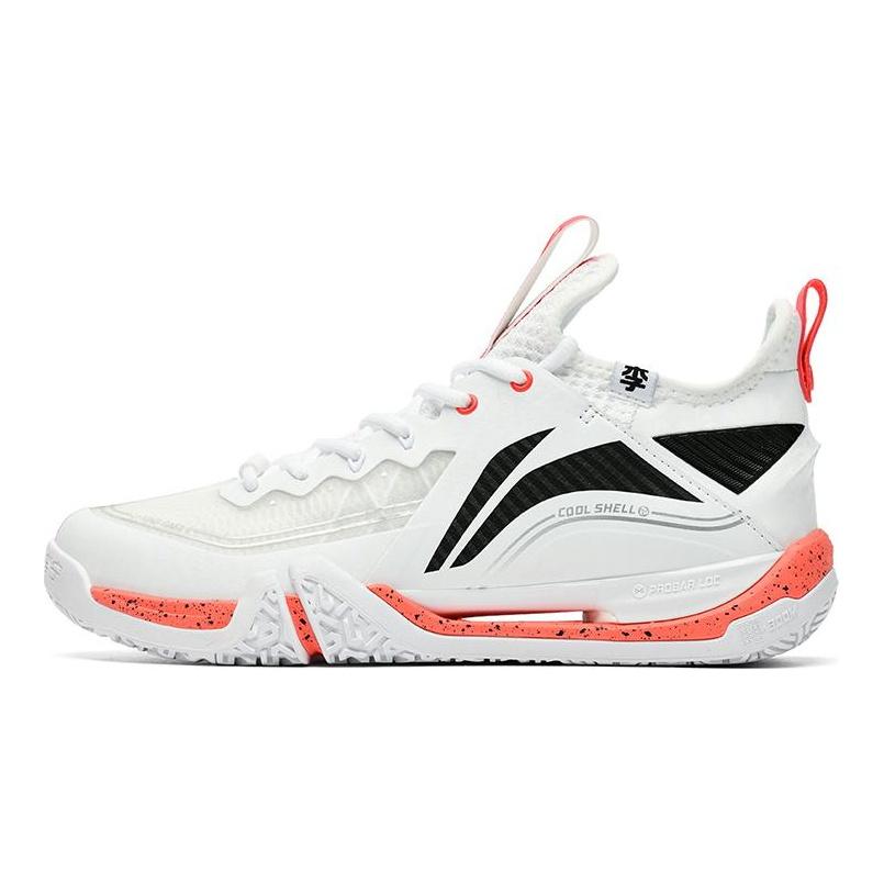 Li Ning Резиновые Нескользящие Износостойкие Низкие Бадминтонные Кроссовки Унисекс Белые AYAT003-3