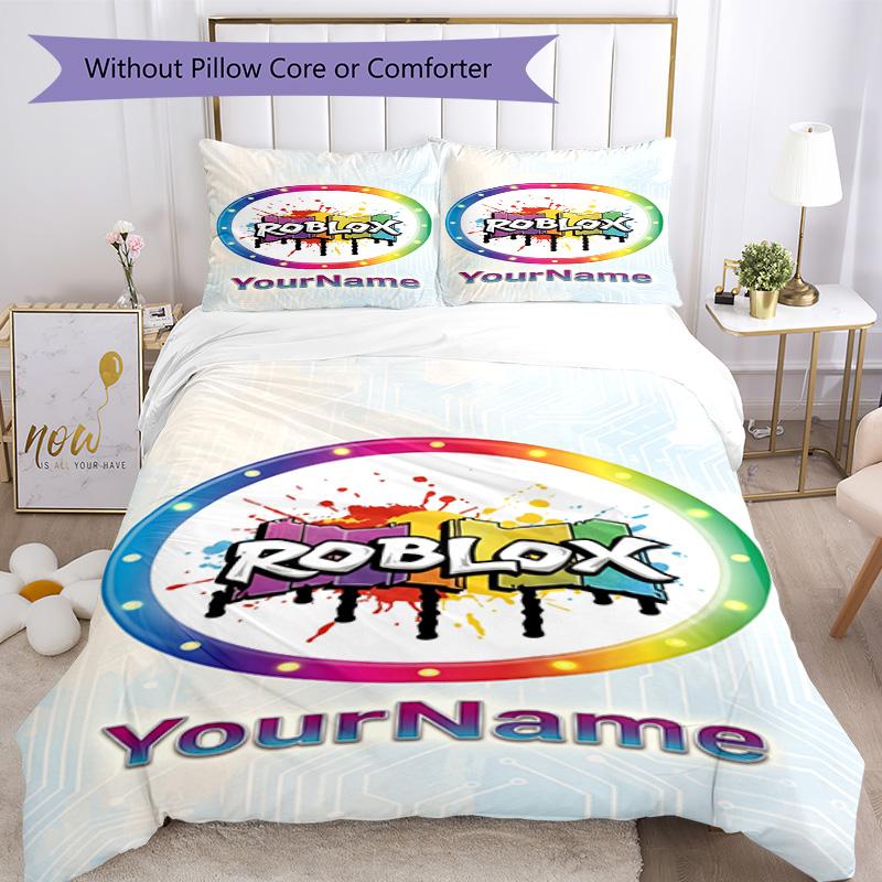 Roblox 400 Customize your name Bedding Set Breathable Duvet Cover with Pillowcases Home Decoration Birthday Gift