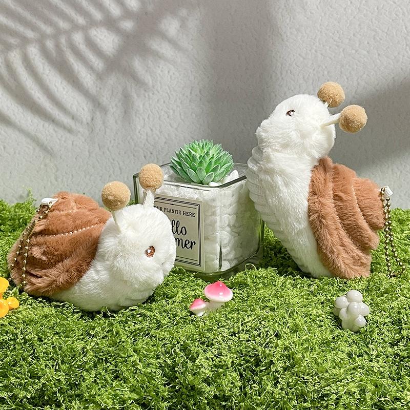 New Brown Snail Fashion Bag Pendant Cute Plush Snail ,Soft Stuffed Plush for Backpack,Purse Bag Charm