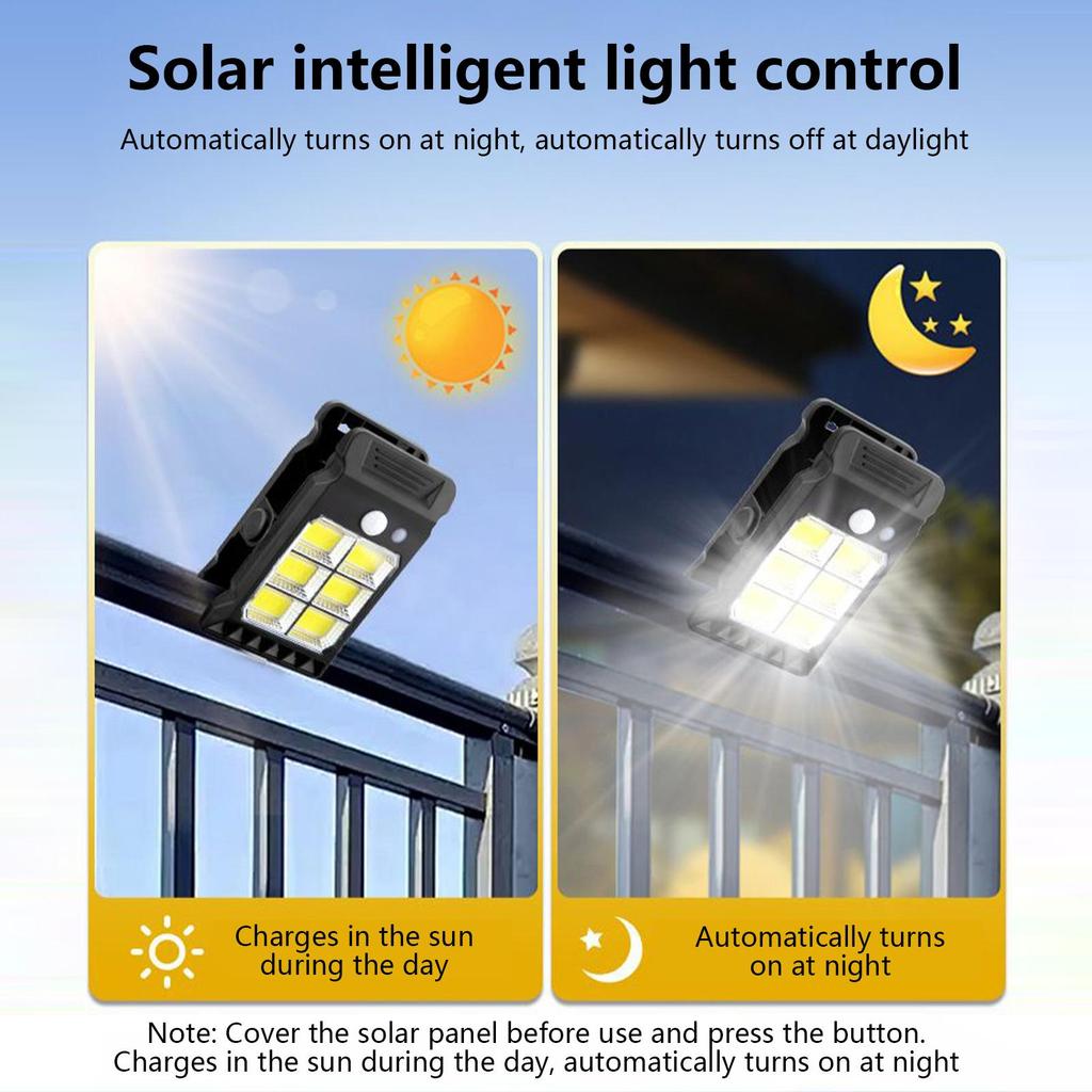 Clip On Solar Lights Outdoor Waterproof Smart Sensor Deck Lights 3 Modes Lamp Decoration For Umbrella Garden Yard Fence Gate