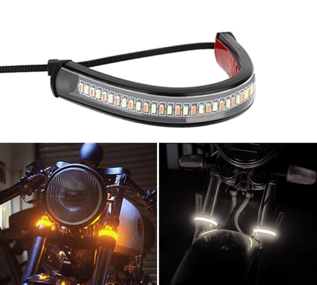 DRL FLEX LED дневные ходовые огни + динамические указатели поворота для мотоциклов, 12 В