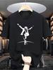 A Solidcolored Tshirt Featuring A Print Of A Unisex In A Dress Dancing Perfect For A Casual Date Or A Night Out With Friends