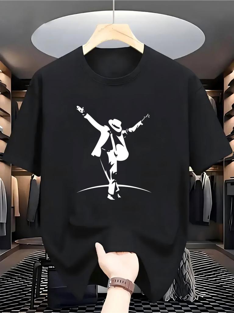 A Solidcolored Tshirt Featuring A Print Of A Unisex In A Dress Dancing Perfect For A Casual Date Or A Night Out With Friends