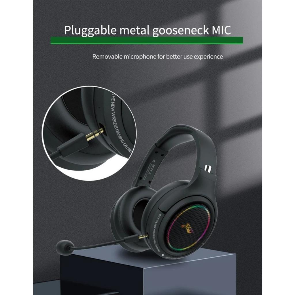 Wireless Gaming Headset, 1000mAh PC Gaming Headset with Mic for PS5 PS4 Switch with Bluetooth+2.4 GHz+USB with Noise Canceling Microphone,3.5mm Wired