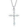 Свадебный изысканный нежный маркиз ААА кубический цирконий религиозный крест кулон ожерелье для женщин подростковое стерлинговое серебро .925
