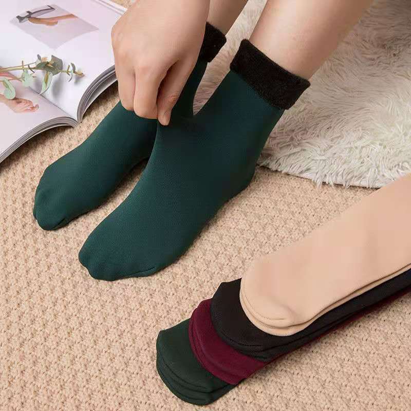 1 Pair Women's Autumn Winter Thickening Socks Velvet Casual Snow Thermal Keeping Socks