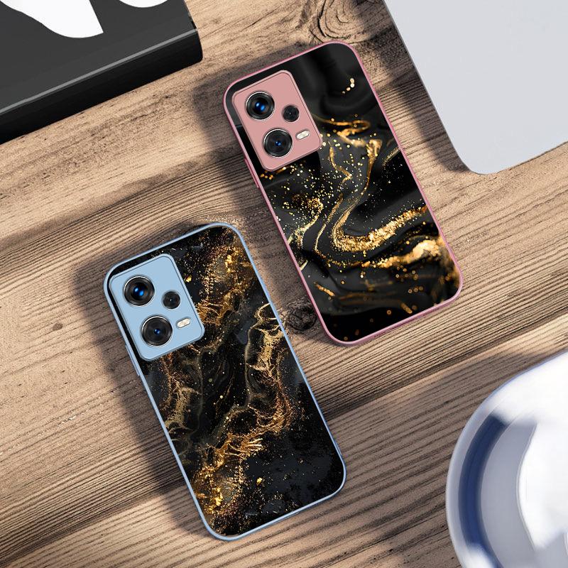 Темный Позолоченный Черный Для Xiaomi 14 Ultra 13 Lite Redmi Note 13 11 Pro 12 Plus Poco X6 3 Pro F4 6 GT Чехол для телефона из закаленного стекла