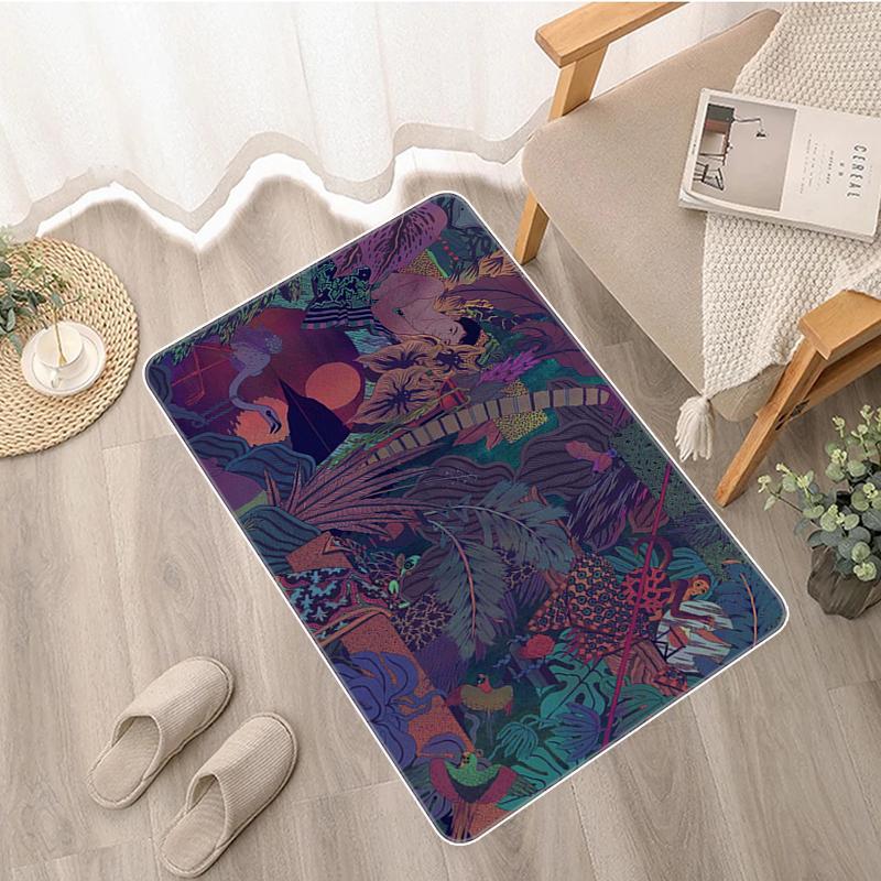 Дверной коврик, стеклянный коврик с животными Zaba, коврик для ванной комнаты, коврик для балкона, моющийся нескользящий кухонный коврик