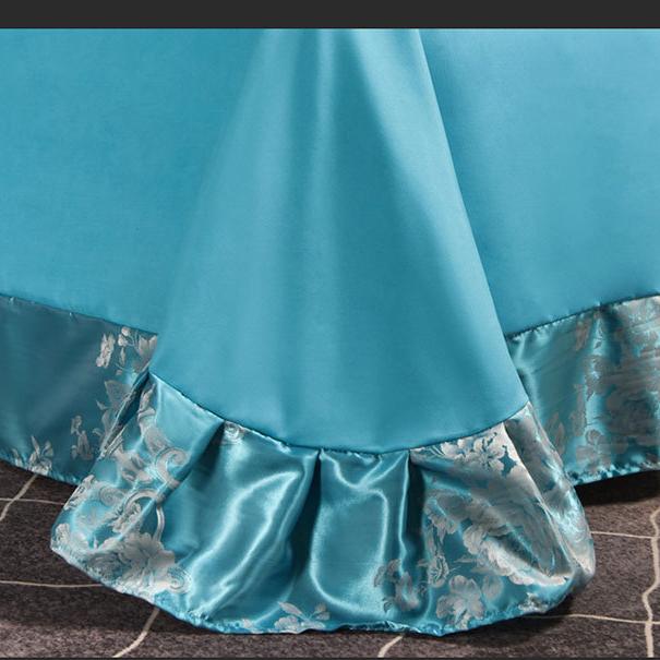 Европейский атласный жаккардовый пододеяльник, простыня, комплект из четырех предметов, комплект из трех предметов с вышивкой