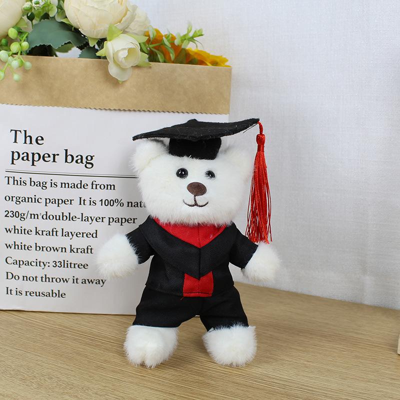 Cute Doctor Bear Plush Toy Keychain Adorable Teddy Bag Charm Pendant Doll