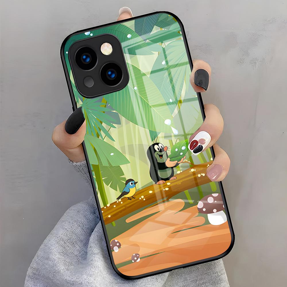 Cute The Little Mole Phone Case For IPhone 17 Pro Max 16 15 14 Pro Max 13 11 X Xs Xr 8 7Plus Glass Cover