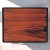 Tray Teak Wood Grain Fugen Lacquer with Finish Black Lacquerware 33cm Made In Japan J-kitchens 1-shaku Manyo-cho Double-Sided (Tray) Non-Slip / (ABS