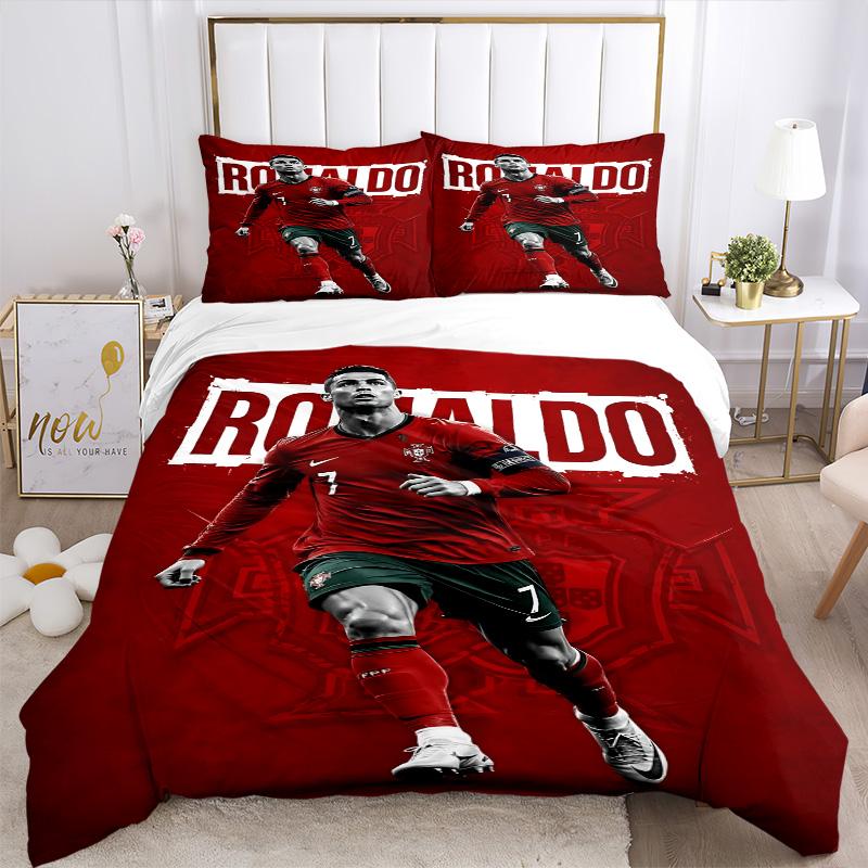 Ronaldo'S Portugal Jersey Print 3Pcs Bedding Setduvet Cover With 2 Bedropillowcase Home Birthday Gift