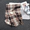 Ретро новый клетчатый шарф женский осенне-зимний универсальный теплый утолщенный шаль-шарф из имитации кашемира двойного назначения