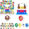 Костюм для вечеринки в честь дня рождения Super Mario для детей Особенности: Разноцветные шары и веселый баннер для празднования