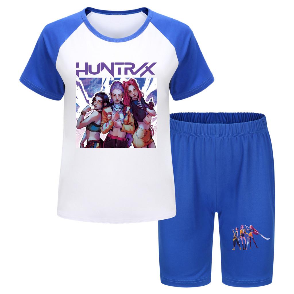 Kpop Demon Hunters Children Summer Shorts And T Shirt Set With Cotton Fabric For Active Kids