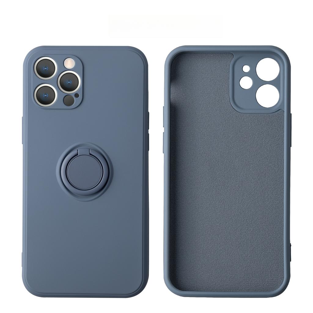 Подходит для iPhone 16 Чехол для мобильного телефона с кольцом-подставкой Apple 15 ProMax Жидкий силикон 14 Матовый 13 Защитный чехол