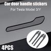 For Tesla Model 3 Y Door Handle Stickers 4PCS Adhesive Protection Stickers for Tesla Carbon fiber texture, luminous, pink, black