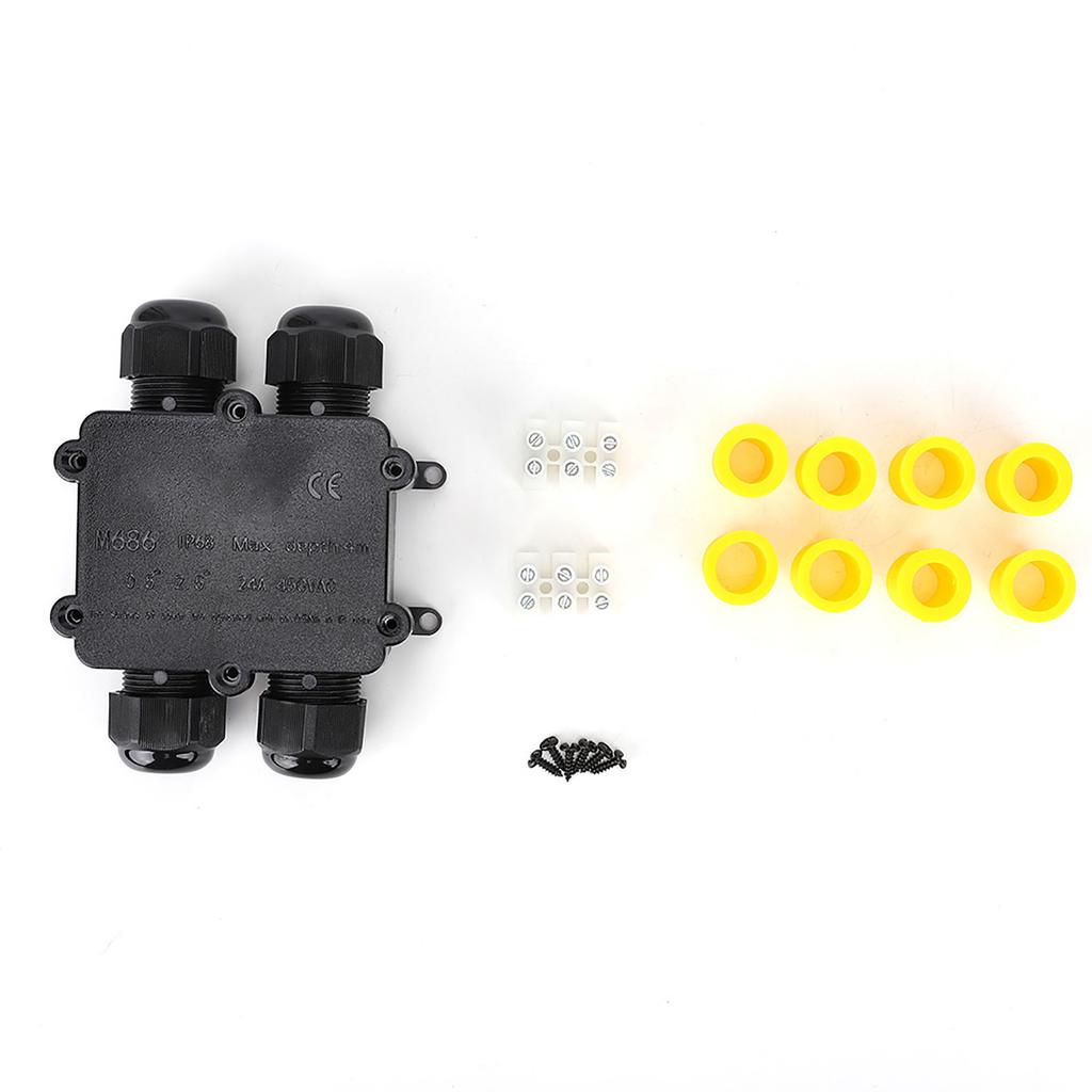 Распределительная коробка Пластиковая распределительная коробка Пластиковая Водонепроницаемая распределительная коробка M686 Уличный Кабель 4-ходовая H-типа Электрическая распределительная коробка IP68