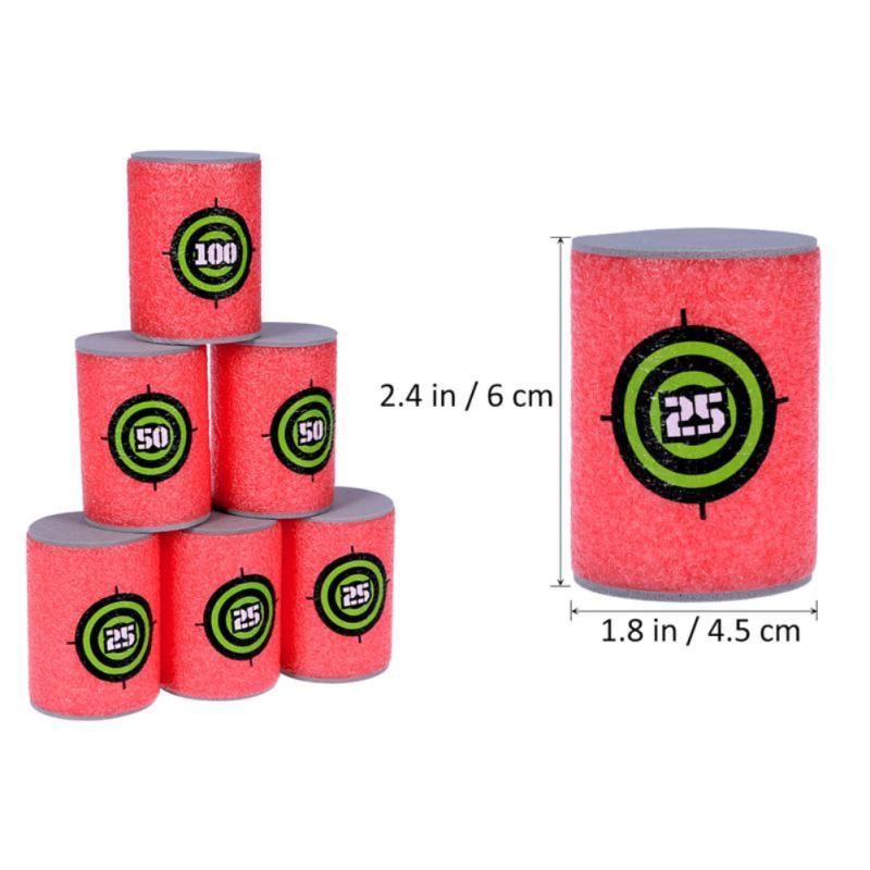6 шт. Eva Soft Bullet Target Foam Can Target Dart Foam Gun Shoot Kids Toy для Nerf N-strike Blasters