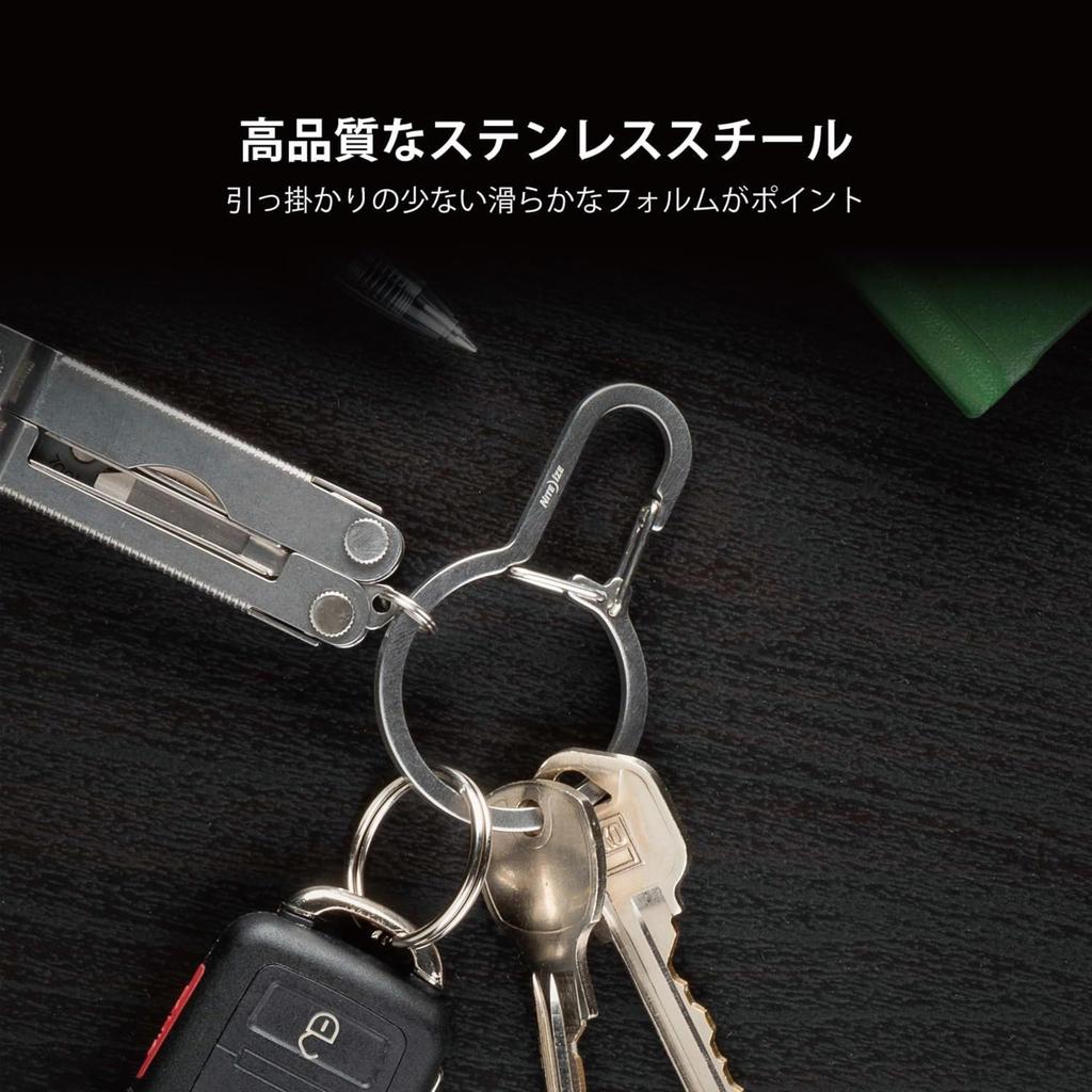 NITEIZE Двойное кольцо для ключей из нержавеющей стали Серебристый брелок-карабин