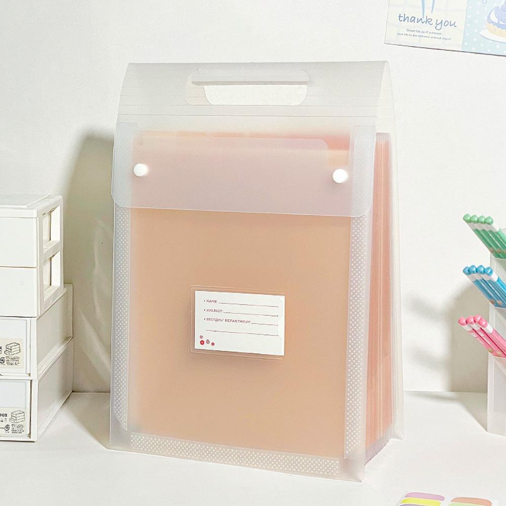 Large Capacity Gradient Color File Bag 13 Pockets Flip Cover Design Document Organizer Handheld A4 File Folder Students