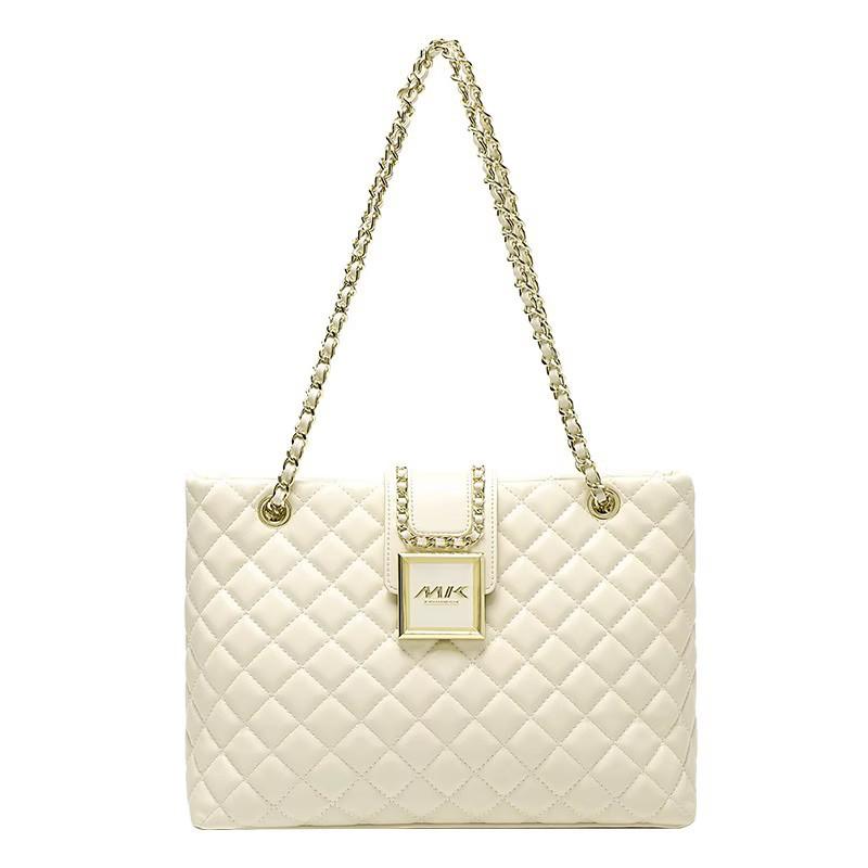 Сумка-цепочка из натуральной кожи с ромбовидной сеткой для женской летней новой модной сумки, большая вместительная сумка, сумка через плечо, большая сумка