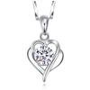 Elegant Korean Silver Clavicle Necklace with Love Pendant and Diamond Accent for Women