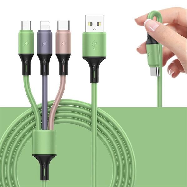 1 шт. новый жидкий 3A USB-кабель для зарядки и передачи данных кабель для быстрой зарядки