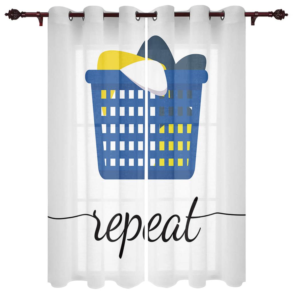 Винтажные занавески для прачечной в стиле кантри, ретро, для детской спальни, гостиной, кухни, двери, домашний декор, 2 штуки